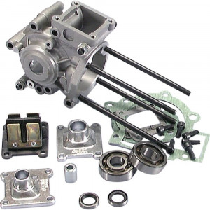 Carter Moteur Polini MBK 51 Motob&eacute;cane Kit Complet + Clapet et Pipe 15/19 + Roulement Spi