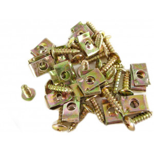 Vis Carrosserie M5 x 15 + Clips Agrafe Pour Scooter Moto - Sachet de 20