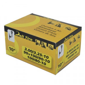 Chambre &agrave; Air 10 Pouces 3.00 a 3.25x10 - 90-90x10 a 100-90x10 - 100-80x10 Deli Tire Valve Coud&eacute;e