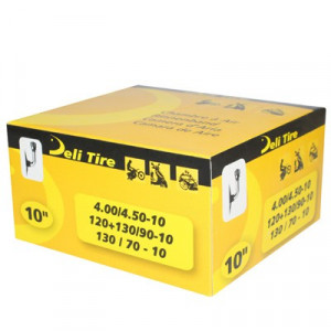 Chambre &agrave; Air 10 Pouces 4.00 a 4.50x10 - 120-90x10 - 130-90x10 - 130-70x10 Deli Tire Valve Coud&eacute;e