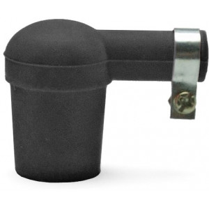 Capuchon Bougie Antiparasite 90&deg; Extra Court Noir Caoutchouc Silicone (Olive)