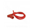 Cable Antiparasite Bobine Comp&eacute;tition Carenzi type NGK CR4 coud&eacute; Rouge Bougie a Olive (Lg. 500mm)