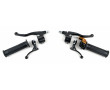 Kit Poign&eacute;e Cyclo MBK 51 / 103 Universel Complet Luxe Noir Targa M&eacute;tal Noir + Levier de frein m&eacute;tal