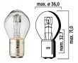 Ampoule 12V 35-35W BA20D S2 Standard Phare Moto 50cc Derbi Gilera / Scooter Nitro - Flosser 3939