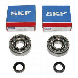 Kit Roulement Vilebrequin C3 SKF MBK 51 + Joint Spi Mobylette AV10 Motob&eacute;cane AV7 (Acier Origine)