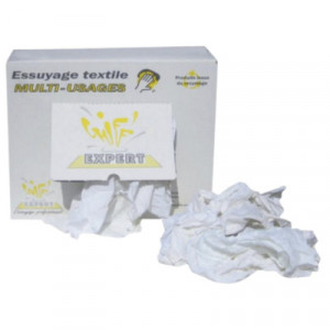 Carton 10Kg Chiffon Textile Atelier Multi Usages Blanc