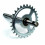 Axe de P&eacute;dalier / Poulie Cyclo MBK 51 41 Mobylette 40 50 - Pignon 28 dents Ajour&eacute; zingu&eacute; L214