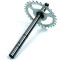 Axe de Pédalier / Poulie Cyclo MBK 51 41 Mobylette 40 50 - Pignon 28 dents Ajouré zingué L214