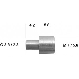 But&eacute;e de Gaine Cyclo &Oslash; 6 / 4 Lg.10 Percage 2.1mm - D&eacute;compresseur Mobylette MBK 51 / Motob&eacute;cane / Peugeot 103 (Gaine 5mm)
