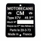 Plaque Constructeur Mobylette Motob&eacute;cane CM 38x45 // Type Mine au choix