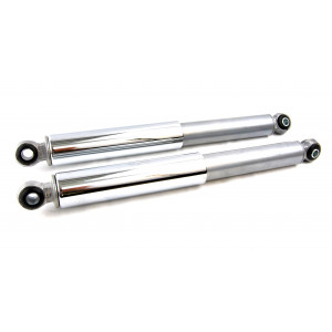 Amortisseur Cyclo Lisse 320mm Gris / Chrom&eacute; Type Sebac - Mobylette MBK Motob&eacute;cane Peugeot 103 (La Paire)