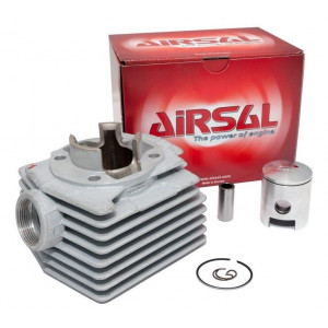 Cylindre MBK 51 Airsal T6 - Kit Alu 6 transferts &Oslash; 39 AV10 Air - Piston Mono Segment