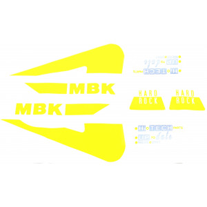 Kit D&eacute;co MBK 51 Hard Rock 91 Jaune pour cadre Bleu Pacifique