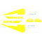 Kit Déco MBK 51 Hard Rock 91 Jaune pour cadre Bleu Pacifique