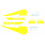Kit D&eacute;co MBK 51 Hard Rock 91 Jaune pour cadre Bleu Pacifique