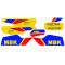 Kit Déco MBK 51 Rock Racing 1991 Jaune Sophia Yellow Complet (Sticker Reproduction)