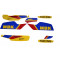 Kit Déco MBK 51 Rock Racing 1991 Jaune Sophia Yellow Complet (Sticker Reproduction)