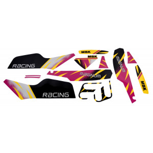 Kit D&eacute;co MBK 51 Magnum Racing MR1 Yellow Competition 95 Noir Rose Complet NN31 (Sticker Reproduction)