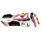Kit D&eacute;co MBK 51 Magnum Racing MR1 Yellow Competition 95 Noir Rose Complet NN31 (Sticker Reproduction)