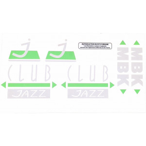 Kit D&eacute;co Autocollants MBK 51 Club Jazz 95 NM93 (Aquamarine ) et (Dcme3) - Reproduction