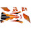 Kit D&eacute;co MBK 51 Magnum Racing XR Black / Blue Fire 96 NU6 Complet (Sticker Reproduction)