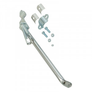 B&eacute;quille Lat&eacute;rale Lisse Bras Rond 340mm - MBK 51 Motob&eacute;cane Peugeot 103 SP MV Chrom&eacute; Gauche