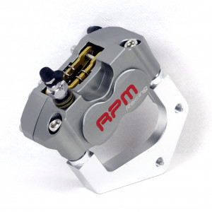 Kit Etrier de Frein Radial Gris + Patte de disque 220mm - fourche Paioli MBK 51 MagnumXR / Booster