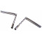 Guidon Torsadé Peugeot 103 Vogue MVL Gazelle Droite + Gauche - Paire Zingué Hauteur 220mm