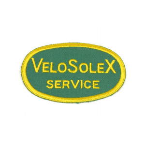 Ecusson Brod&eacute; VeloSoleX Service Ovale 70x110 - Stock d'&eacute;poque NOS