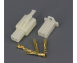 Cosse Plastique 2 Pin fiches Male + Femelle - Lot de 10 / Broche Connecteur Faisceau Electrique
