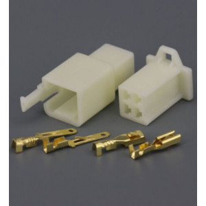 Cosse Plastique 4 Pin fiches Male + Femelle - Lot de 10 / Broche Connecteur Faisceau Electrique