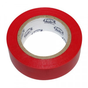 Ruban Adh&eacute;sif Isolant Electrique Chatterton Rouge 19mm x 10M - Extensible PVC HPX Qualit&eacute; Pro