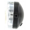 Phare Avant Rond Noir / Casquette Chromé Ø140 Universel Mobylette / Moto Vintage  (Optique complet BA20D)