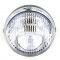 Phare Avant Rond Noir / Chromé Ø140 Universel Mobylette / Moto Vintage  (Optique complet BA20D)