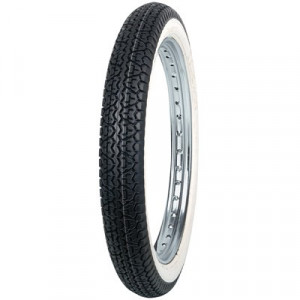 Pneu Cyclo 18 Pouces 2-1/4x18 Mitas B4 TT 42J - Flanc Blanc - Mobylette Motob&eacute;cane / Motoconfort (22x2.25)