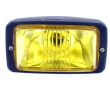 Phare Avant Rectangulaire Noir Vitre Jaune 140mm Universel Mobylette / Moto Vintage  (Optique complet)