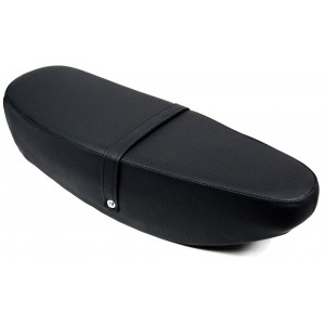 Selle Biplace Noire Pointill&eacute; Mobylette Peugeot MBK Motobecane Moto Vintage (avec sangle + Support)