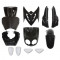 Carrosserie Scooter MBK Stunt Yamaha Slider Noir avec Pads Noir (11 pieces)
