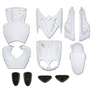 Kit Carrosserie MBK Stunt / Yamaha Slider Blanc (Pack Complet 11 Pi&egrave;ces + Pads)