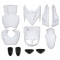 Carrosserie Scooter MBK Stunt Yamaha Slider Blanc avec Pads Blanc (11 pieces)