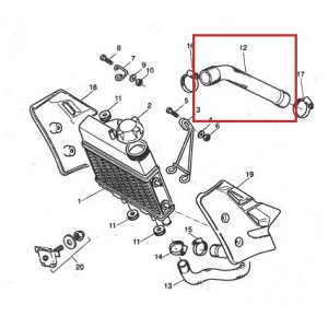 Durite MBK 51 Liquide / 512 - Radiateur Culasse  // Remplac&eacute; par 32928