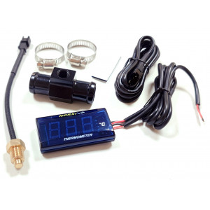 Thermom&egrave;tre LCD Digital 12V + Sonde Temp&eacute;rature Durite 18mm Scooter Moto Maxi 120&deg;