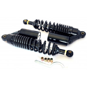 Amortisseur Cyclo &agrave; Gaz MBK / Peugeot Type Paioli Bombonne - Entraxe 330mm - Noir (La Paire) M32678
