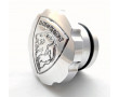 Bouchon R&eacute;servoir Essence Peugeot 103 - &Oslash; 30mm Alu Chrom&eacute; avec Logo Lion usin&eacute;