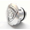 Bouchon R&eacute;servoir Essence Peugeot 103 - &Oslash; 30mm Alu Chrom&eacute; avec Logo Lion usin&eacute;