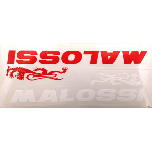 Autocollant Malossi G&eacute;ant x2 Rouge et Blanc Lion pour Vitrine / Servante / Camion (Planche 600 x 250)