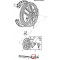 Entretoise de Roue arrière Grimeca MBK 51 Magnum Racing Hard Rock Ø12 L. 19mm Gauche