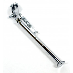 B&eacute;quille Lat&eacute;rale Lisse Chrom&eacute; 260mm Peugeot 103 MBK 51 - Fixation Ovale