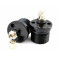 Paire de Bouchons de Fourche Kit + Valve Paioli MBK 51 CF 30mm alu Noir - Paire