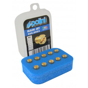 Coffret Gicleur Principal Dellorto PHBG SHA (5mm) 60 a 78 (x10) - 2 en 2 - Polini (Carburateur &Oslash; 14 &agrave; 15)